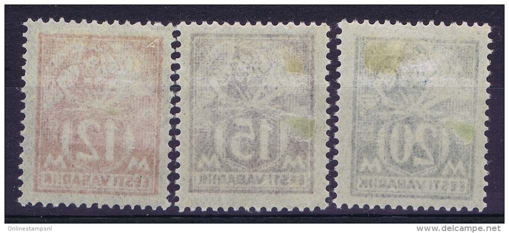 Estland:  Mi Nr 57 - 59 MH/*  1925 - Estonie