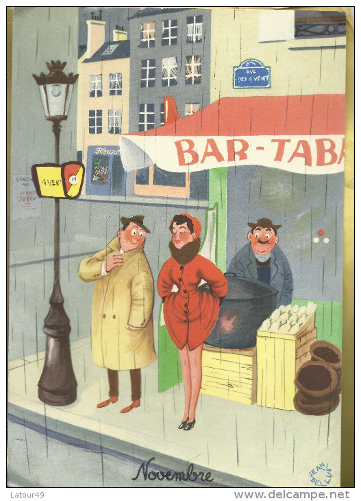 Les Suppositoires Eucalyptine  Le Brun    Bar Tabac  Calendrier Novembre 1954 Dessin  De  Jean        Bellus - Werbung