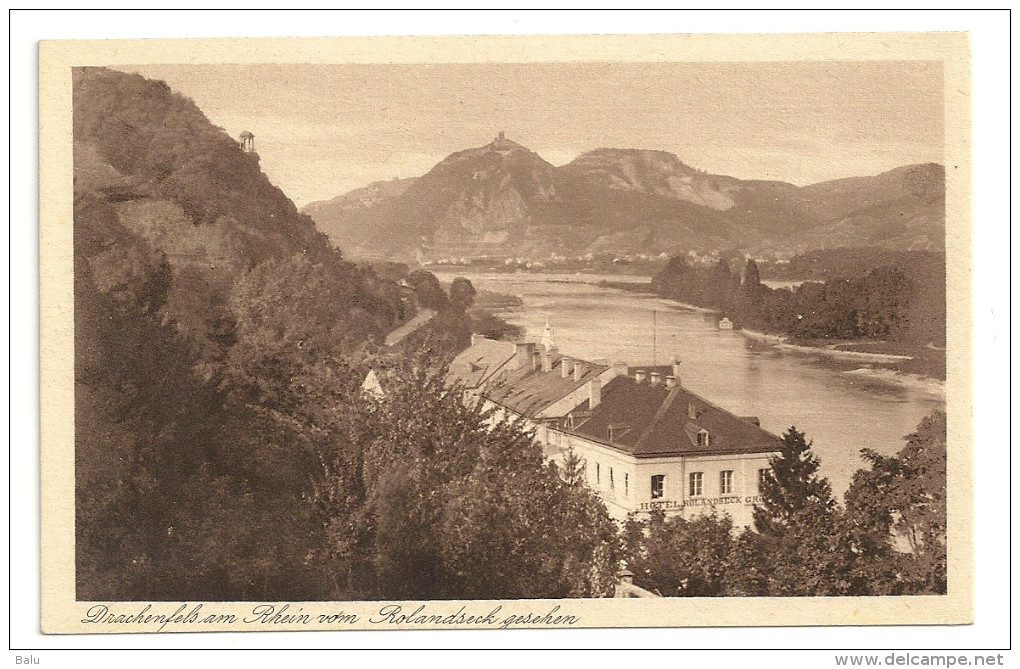 AK SW Postkarte Drachenfels Am Rhein Vom Rolandseck Gesehen. Ca. 1930. NEU. 2 Scans. - Drachenfels