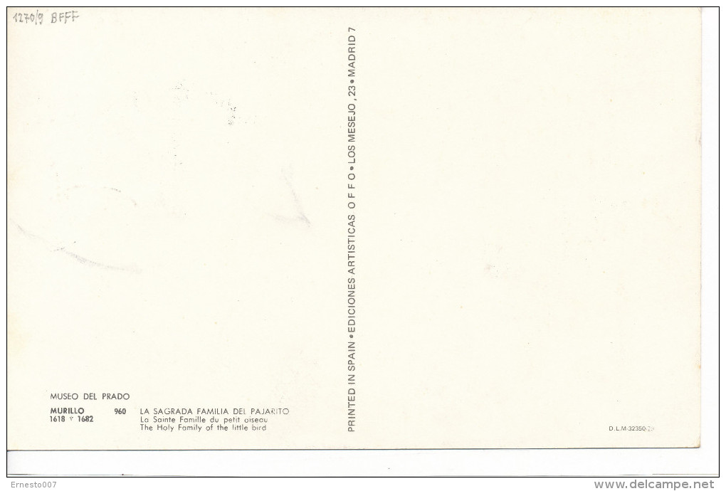 Spanien/España, Ersttagsbrief-Ersttagsansichtskarte/FDC-FDCard, La Sagrada Familia Del Pajarito/Morillo - 1960, Siehe Sc - Maximumkarten