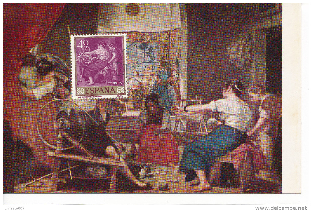 Spanien/España, Ersttagsbrief-Ersttagsansichtskarte/FDC-FDCard, Las Hilanderas/Velazquez - 1959, Siehe Scan + *) - Maximumkarten