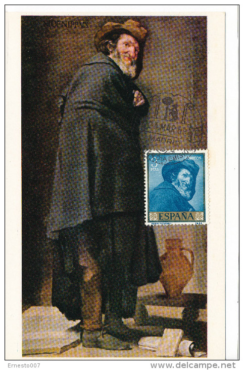 Spanien/España, Ersttagsbrief-Ersttagsansichtskarte/FDC-FDCard, Menipo/Velazquez - 1959, Siehe Scan + *) - Maximumkarten