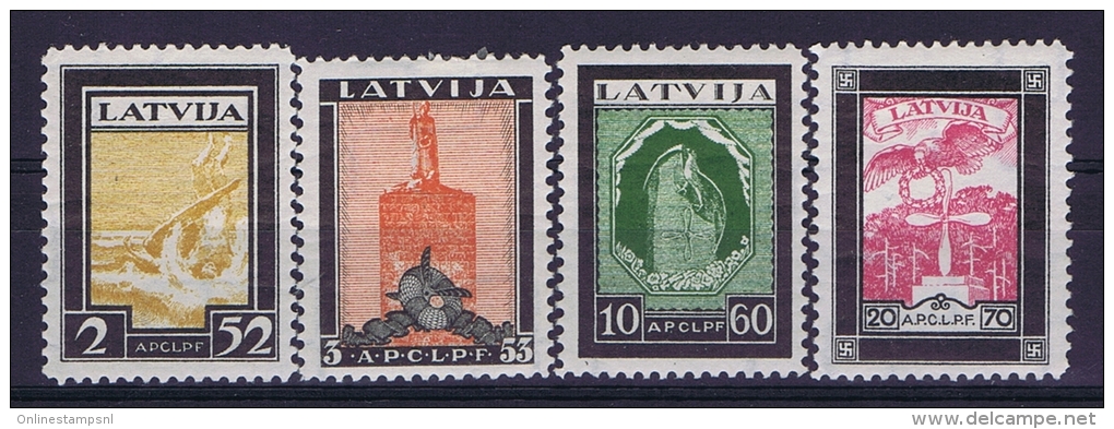 Latvia Lettland: Mi Nr 215 A - 218 A    MH/*   1933 Airmail - Lettland