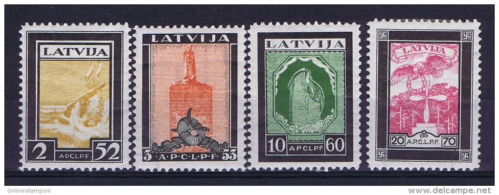 Latvia Lettland: Mi Nr 215 A - 218 A    MH/*   1933 Airmail - Lettland