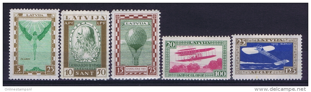 Latvia Lettland: Mi Nr 210 A - 214 A   MH/*   1932 Airmail - Lettland