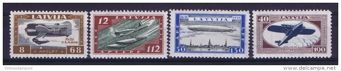 Latvia Lettland: Mi Nr 228 A - 231 A   MH/*   1933 Airmail - Lettland