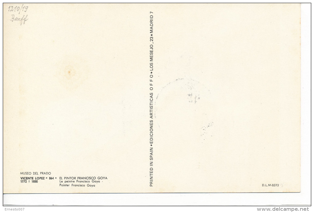 Spanien/España, Ersttagsbrief-Ersttagsansichtskarte/FDC-FDCard, El Pintor Francisco Goya/Vicente Lopez - 1958, Siehe Sca - Maximumkarten
