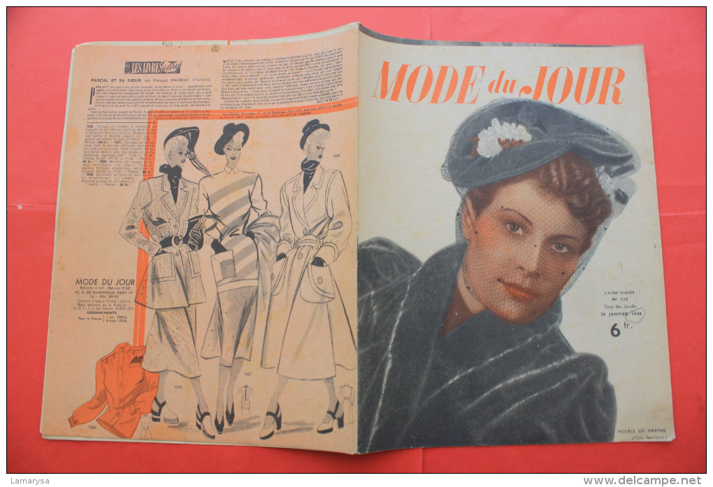 1948 REVUE "MODE DU JOUR" LOISIRS CERATIFS MODE EPOQUE TRICOT BRODERIE COUTURE CUISINE ROBE JEUX MODELES(Port Offert +3) - Other & Unclassified