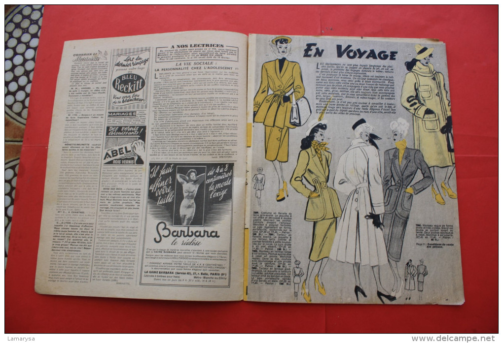 1948 REVUE "MODE DU JOUR" LOISIRS CERATIFS MODE EPOQUE TRICOT BRODERIE COUTURE CUISINE ROBE JEUX MODELES(Port Offert +3) - Other & Unclassified