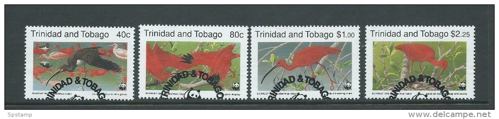 Trinidad & Tobago 1990 WWF Ibis Bird Set 4 VFU - Trinidad & Tobago (1962-...)