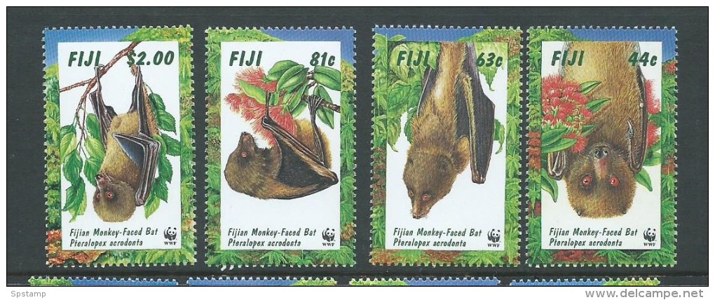 Fiji 1997 WWF Bat Set 4 MNH - Fiji (1970-...)