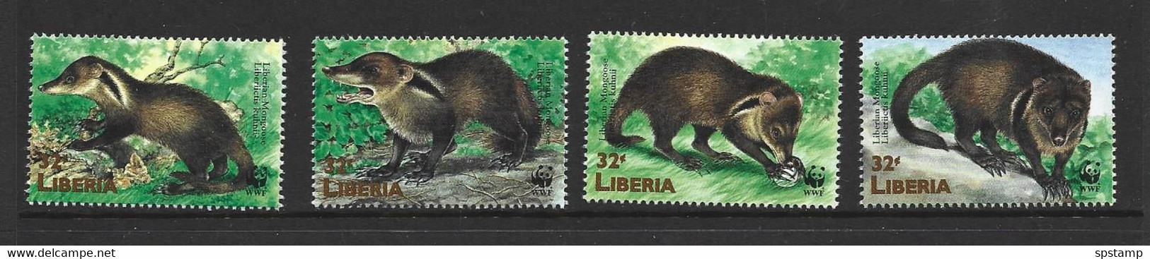 Liberia 1998 WWF Mongoose Set Of 4 MNH - Liberia