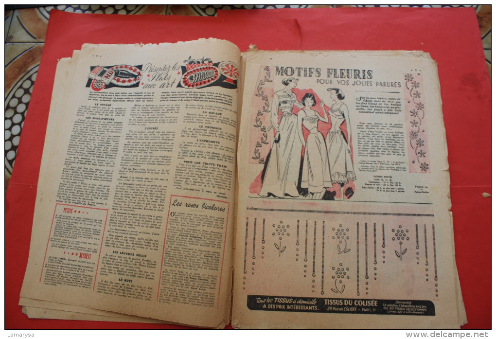 1949 "LE PETIT ECHO DE LA MODE"LOISIRS CREATIFS EPOQUE TRICOT BRODERIE COUTURE CUISINE ROBE JEUX MODELES(Port Offert +3) - Autres & Non Classés