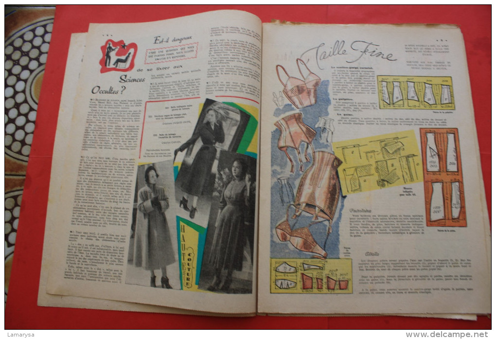 1949 "LE PETIT ECHO DE LA MODE"LOISIRS CREATIFS EPOQUE TRICOT BRODERIE COUTURE CUISINE ROBE JEUX MODELES(Port Offert +3) - Autres & Non Classés