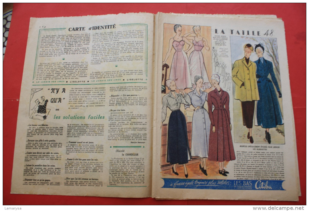 1949 "LE PETIT ECHO DE LA MODE"LOISIRS CREATIFS EPOQUE TRICOT BRODERIE COUTURE CUISINE ROBE JEUX MODELES(Port Offert +3) - Autres & Non Classés