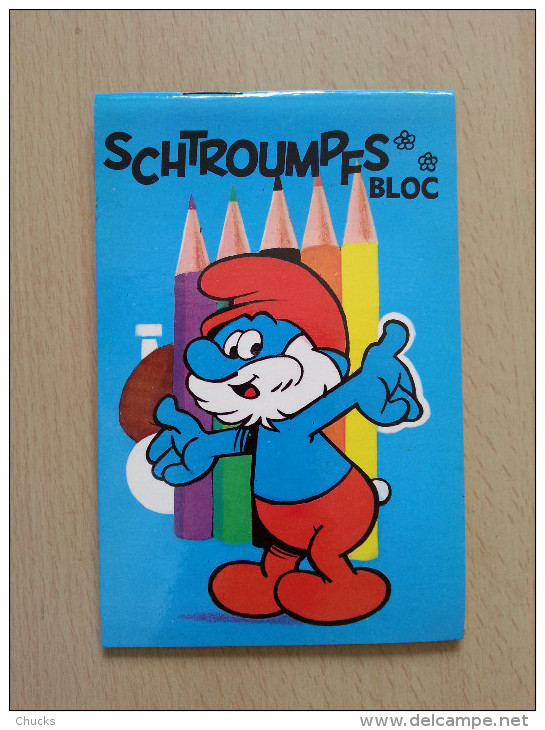 Bloc N°2 Les Schtroumpfs Couv Grand Schtroumpf Dessins à Colorier Format 10x15 Cm Jesco 1983 - Schtroumpfs, Les - Los Pitufos