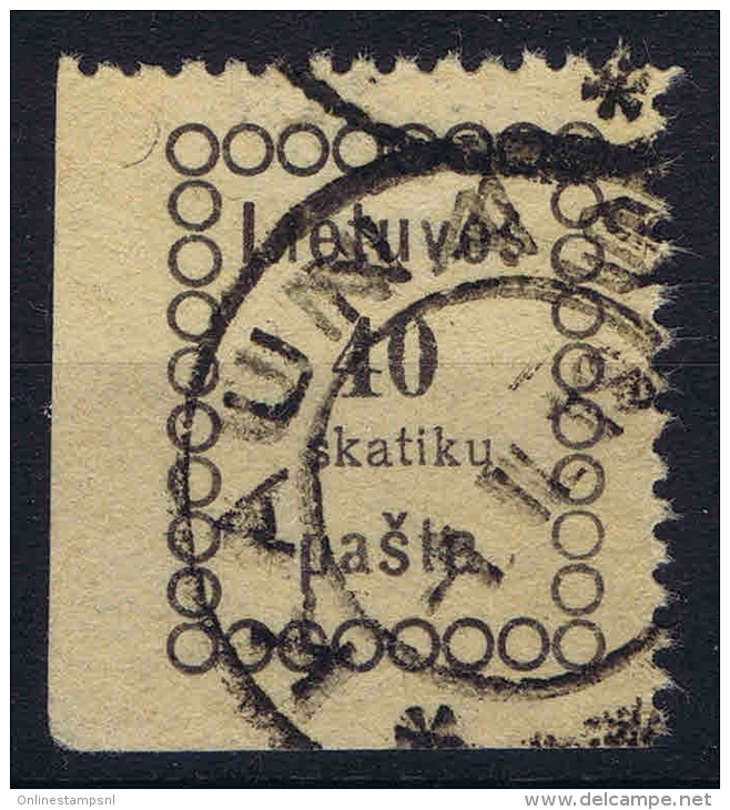 Lietuva 1918 Mi Nr 7 Used Corner Piece - Litauen