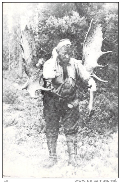 Métier-REPRODUCTION CPM Carte Moderne Portage D'un Bois D'Orignal (collection Du Musée Amérindien De Pointe Bleue Québec - Native Americans