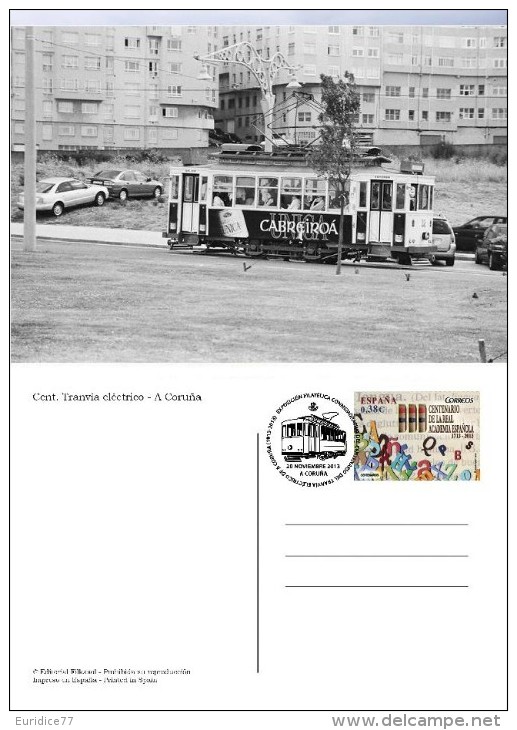 Spain 2014 - Special Postmark Postcard - Centenario Del Tranvía Eléctrico A Coruña - Tramways