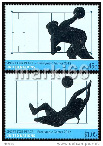 United Nations - New York - 2012 - Sport For Peace - Paralympic Games In London - Stamp Set With Silver Foil Printing - Ongebruikt