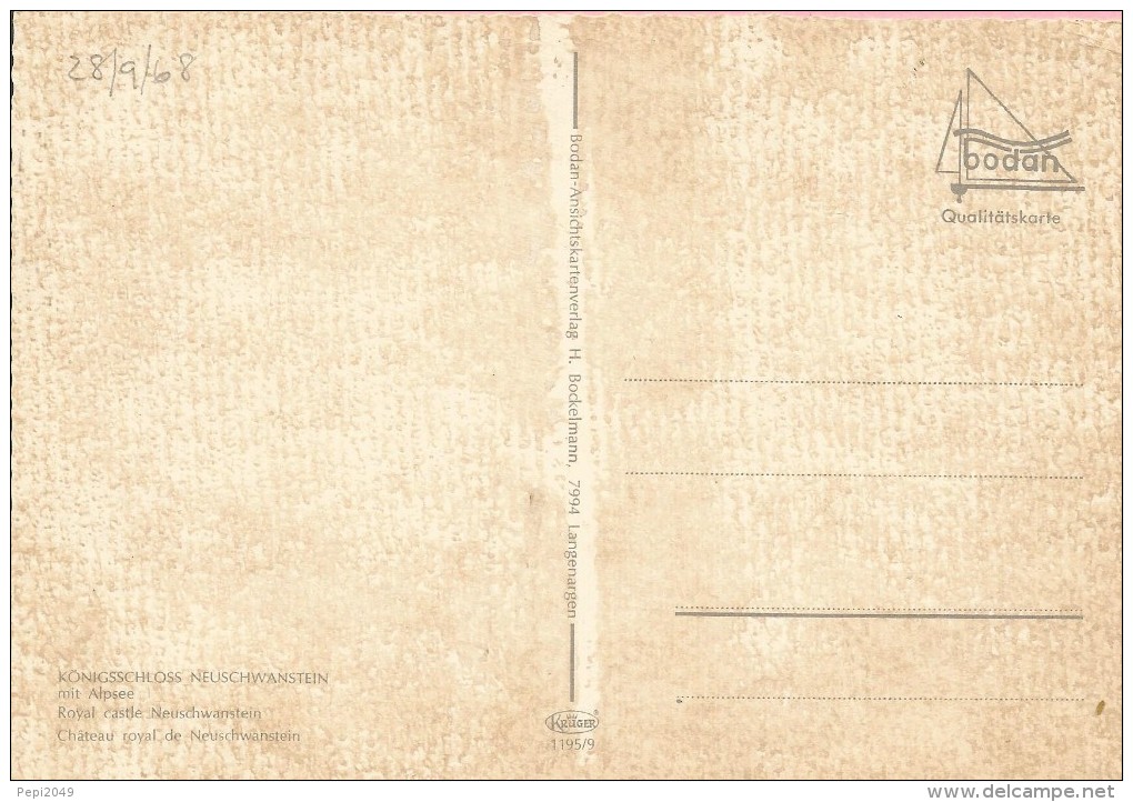 PP815 - POSTAL - KÖNIGSSCHLOSS NEUSCHWANSTEIN - Otros & Sin Clasificación