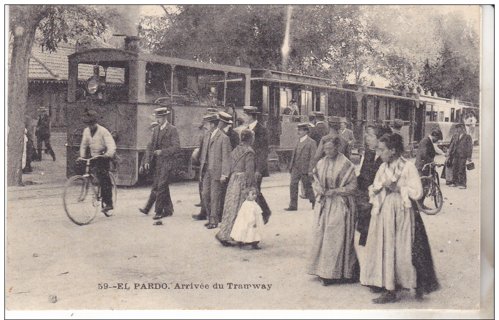 Madrid- El Pardo- Arrivée Du Tramway. N°59 Carte Publicitaire (voir Scan) Tb état Non Circulée. - Madrid