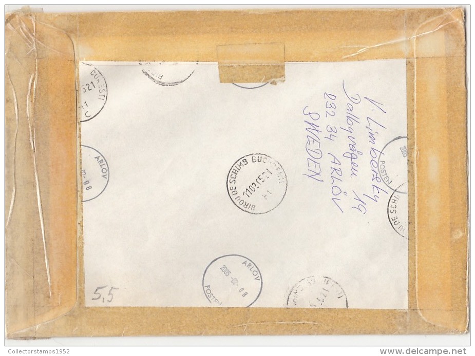 2190FM- ARCHITECTURE, HOUSE, OVEDSKLOSTER MANOR, STAMPS ON REGISTERED COVER, 2005, SWEDEN - Lettres & Documents