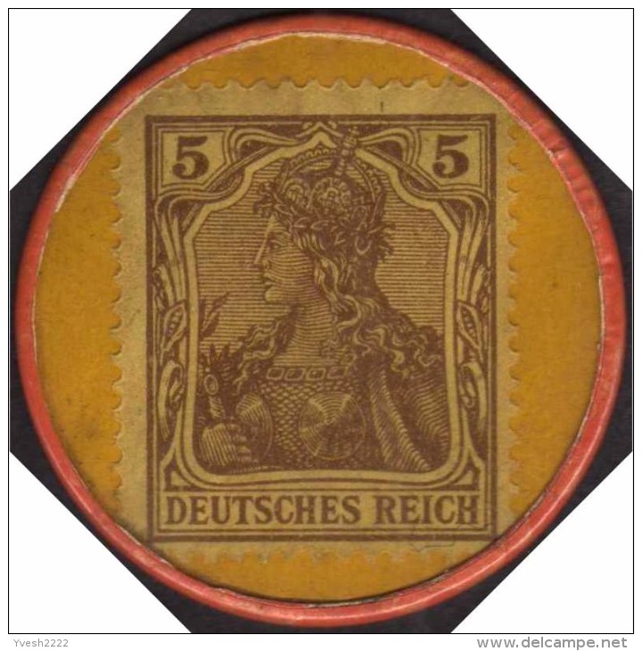 Allemagne 1921. Timbre-monnaie à 5 Pf, Germania Brun. Gebr. Sünner, Brauerei Und Brennerei. Cöln-Kalk. Frères Sünner - Bières