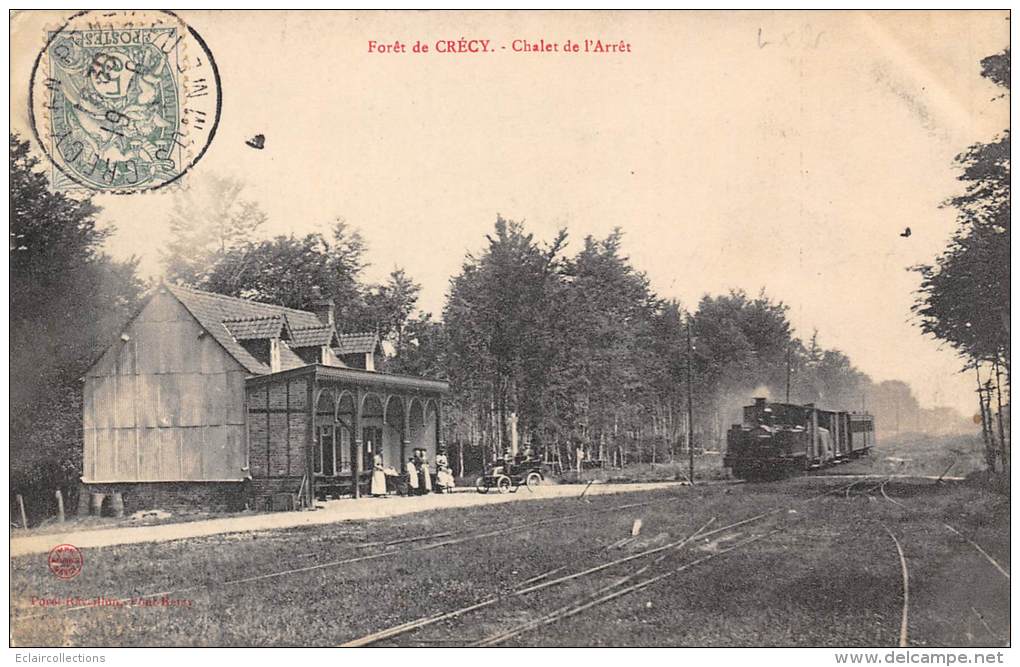 Crécy En Ponthieu       80        La Forêt  .Train. Chalet A L'Arret - Crecy En Ponthieu