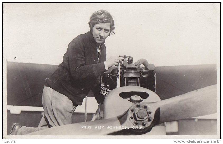 Aviation - Femme Aviatrice Pilote Mlle Amy Johnson - Tuck - English Early Aviation - Aviateurs