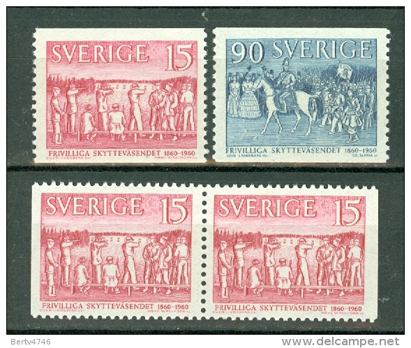 Sverige 1960  Yv. 450/451**, 450b**, 452/453**, 452b**   MNH (2 Scans) - Neufs