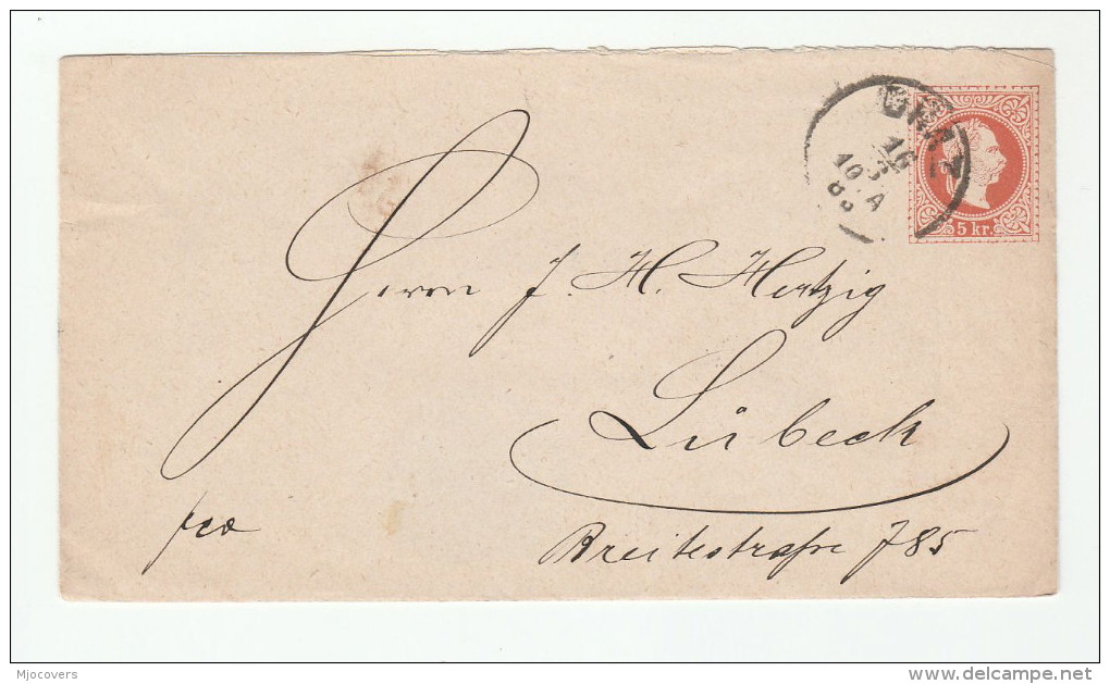 1885 Graz AUSTRIA POSTAL STATIONERY COVER To Lubeck GERMANY Via Wien Augsburg Stamps - Other & Unclassified