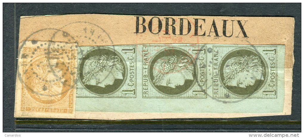 Rare Fragment De Lettre De Pondichéry Pour Bordeaux - Cérès