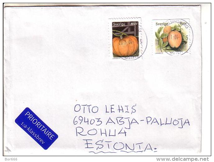 GOOD SWEDEN Postal Cover To ESTONIA 2011 - Good Stamped: Bumpkin ; Apple - Storia Postale