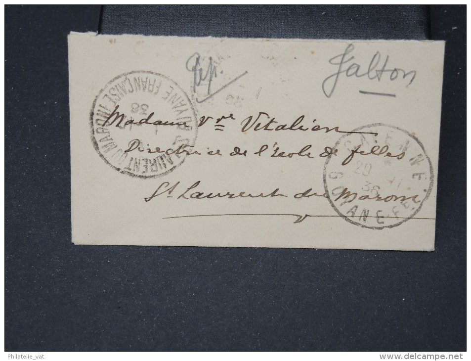 FRANCE-GUAYANNE-Petite Enveloppe De Cayenne Pour St Laurent De Maroni En 1938     A Voir  Rare  Lot P 5605 - Briefe U. Dokumente