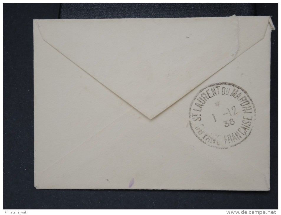 FRANCE-GUYANE-Petite Enveloppe De Cayenne Pour St Laurent De Maroni En 1938     A Voir  Rare  Lot P 5606 - Briefe U. Dokumente