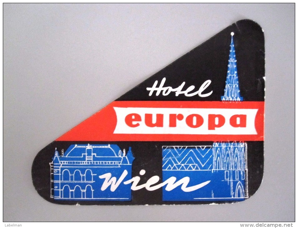 HOTEL INN HOF HOUSE ATLANTA WIEN VIENNA VIENNE VIENA AUSTRIA OSTERREICH DECAL STICKER LUGGAGE LABEL ETIQUETTE AUFKLEBER - Hotel Labels