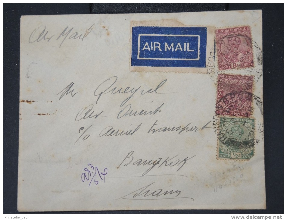 GRANDE BRETAGNE-Enveloppe En Recommandée De Rangoon Pour Bangkok Par Avion En 1932    Rare  Lot P 5610 - Birmanie (...-1947)