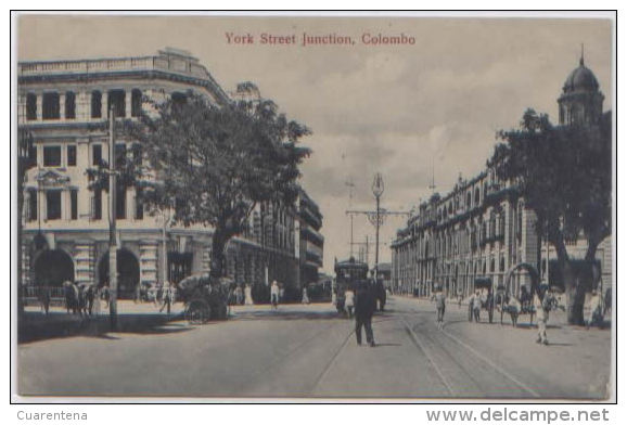 CPA OLD POSTCARD COLOMBO YORK STREET JUNCTION CEYLON SRI LANKA ED. TRAVELLERS MART - Sri Lanka (Ceylon)