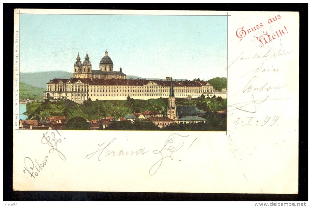 Gruss Aus Melk / Verlag Heinrich Aigner / Year 1899 / Old Postcard Circulated - Melk