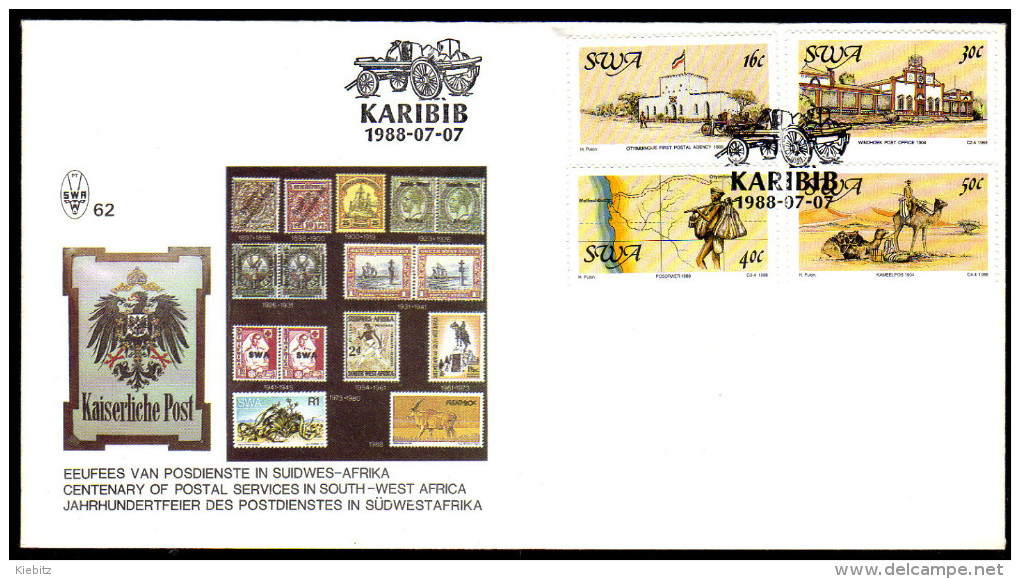 Südwestafrika 1988 - 100 Jahre Postdienst - FDC MiNr.625-626 - Post