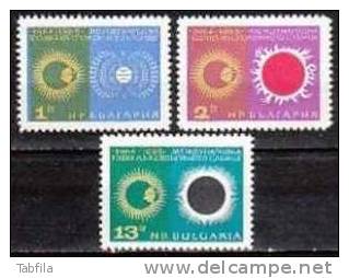 BULGARIA \ BULGARIE - 1965 - Annee Int. Du Soleil Calme - 3v** - Astronomie