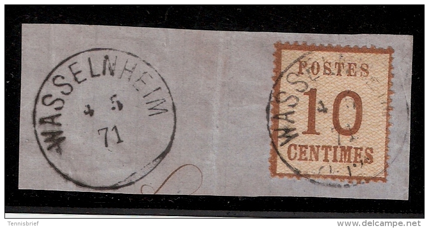 1871, 10 C. " Wasselnheim " Luxu! , #1604 - Usati