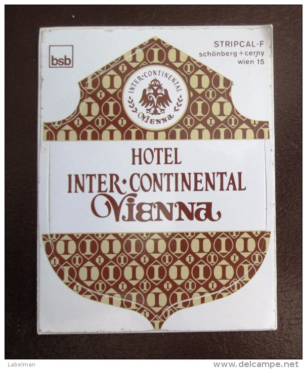 HOTEL GASTHOF BAD INTER WIEN VIENNA VIENNE VIENA AUSTRIA OSTERREICH DECAL STICKER LUGGAGE LABEL ETIQUETTE AUFKLEBER - Hotel Labels