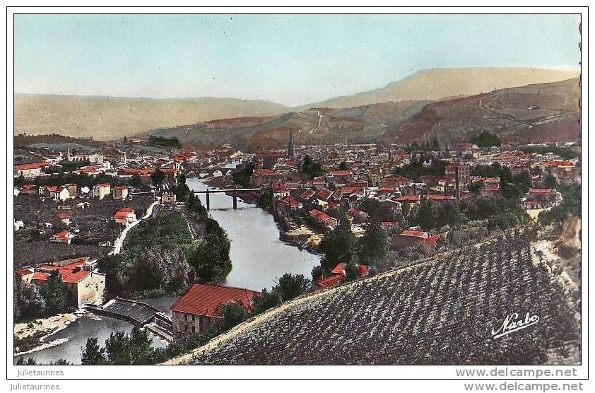 11 LIMOUX VUE GENERALE LES TROIS PONTS.CP BON ETAT - Limoux