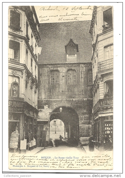 Cp, 76, Rouen, La Basse Vieille TOur, Voyagée 1903 - Rouen