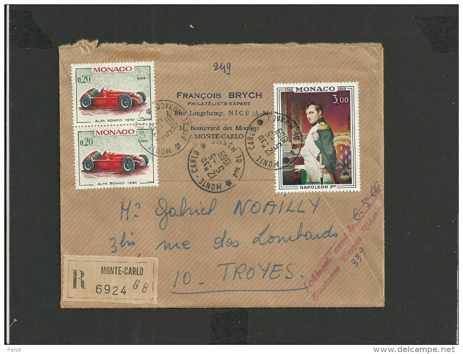 2 Lettres Recommandées Monaco - Storia Postale