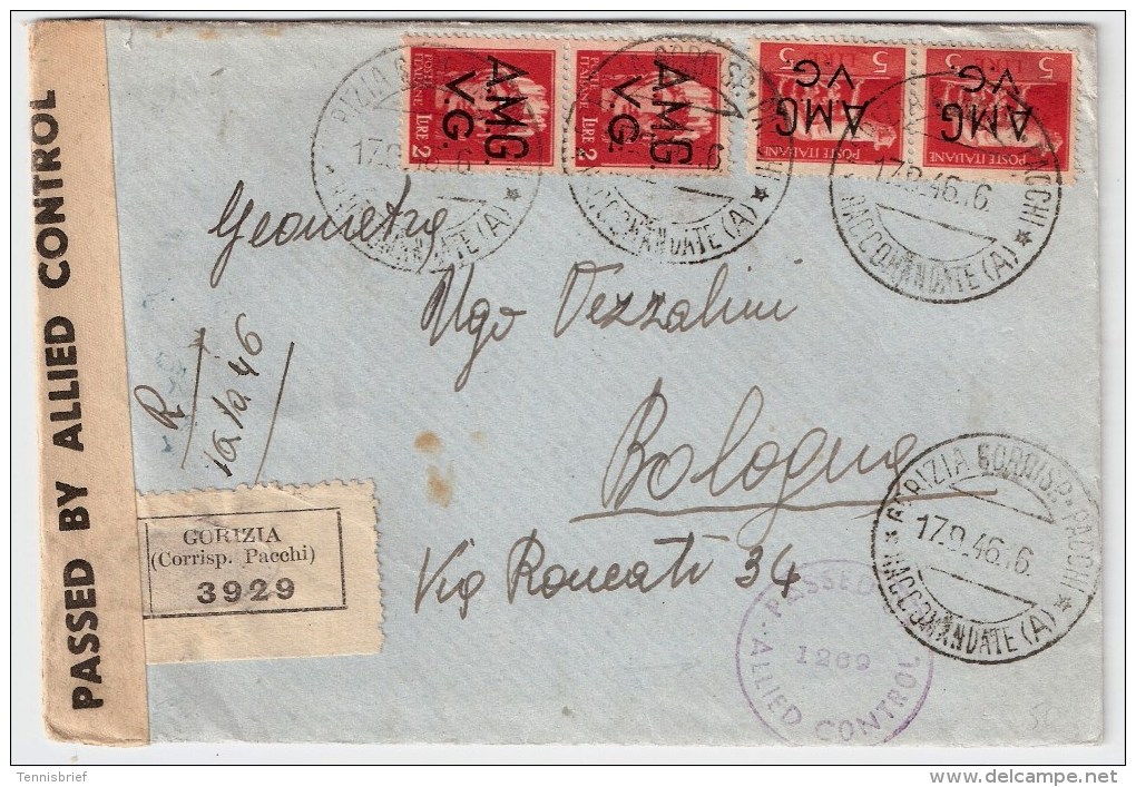 Italien, 1946, Triest, Selt. Reco-Brief, R!! , #1614 - Poststempel