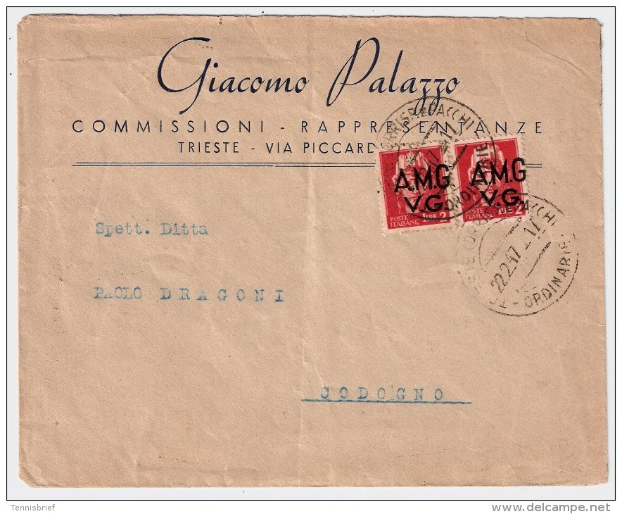 Italien, 1947, Trieste, Firmen-Bedarfs-Brief , #1616 - Marcophilia