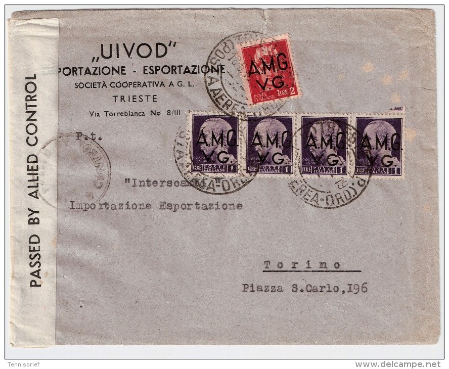 Italien, 1946, Trieste, Trieste Nach Turin , #1617 - Poststempel